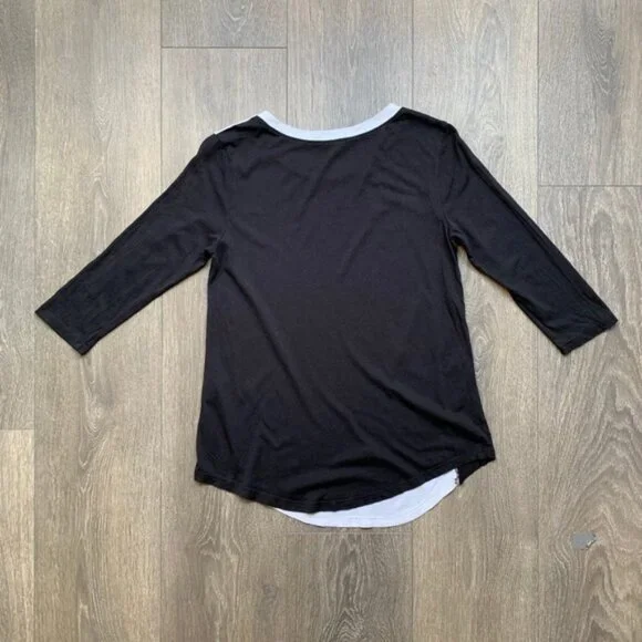 Aritzia Babaton Women's Top T-shirt Tee 3/4 Length Sleeve Cotton Blend Size XS - Picture 9 of 12